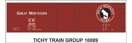 Railroad Decal Set -- Great Northern 40' Double-Sheathed Wood Boxcar (Silhouette Logo)