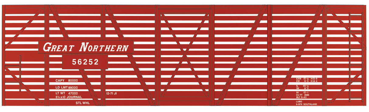 Railroad Decal Set -- Great Northern 40' Stock Car