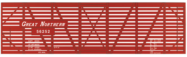 Railroad Decal Set -- Great Northern 40' Stock Car