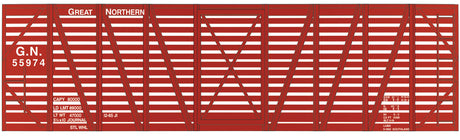 Railroad Decal Set 6-Pack -- Great Northern 40' Stock Car Boxcar Red Car, Small High Lettering)