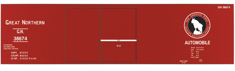 Railroad Decal Set -- Great Northern 40' Automobile Boxcar (See America First Logo)