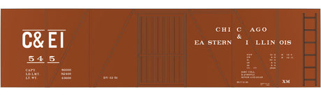 Railroad Decal Set -- Chicago & Eastern Illinois 40' Single-Sheathed Wood Boxcar