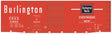 Railroad Decal Set -- Chicago, Burlington & Quincy 40' Double-Door Boxcar (Chinese Red Car)