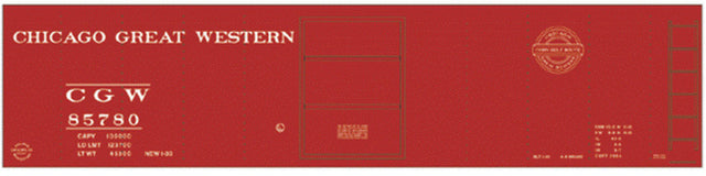 Railroad Decal Set -- Chicago Great Western 40' Single-Door Boxcar (Corn Belt Logo)
