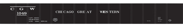 Railroad Decal Set 6-Pack -- Chicago Great Western 50' Steel Gondola
