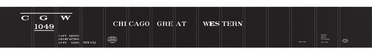Railroad Decal Set -- Chicago Great Western 50' Steel Gondola