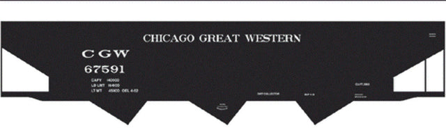 Railroad Decal Set -- Chicago Great Western 3-Bay Steel Hopper