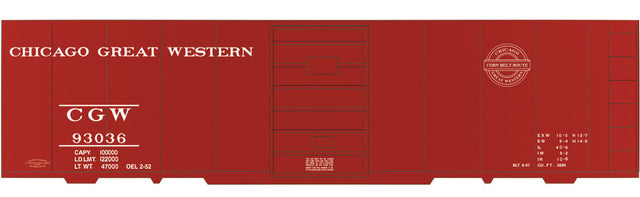 Railroad Decal Set 6-Pack -- Chicago Great Western 40' Single-Door Boxcar (1952 Corn Belt Logo)