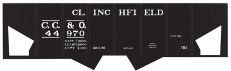 Railroad Decal Set 6-Pack -- Clinchfield USRA 2-Bay Hopper