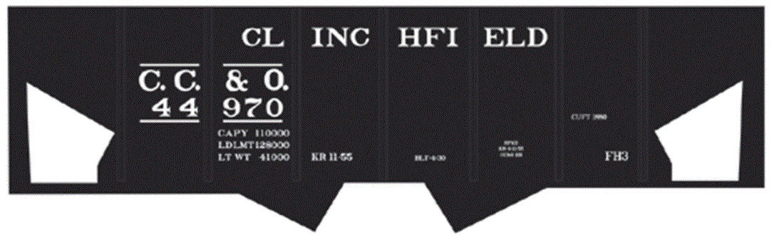 Railroad Decal Set -- Clinchfield USRA 2-Bay Hopper