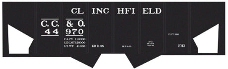 Railroad Decal Set -- Clinchfield USRA 2-Bay Hopper