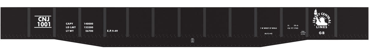 Railroad Decal Set 6-Pack -- Central Railroad of New Jersey 53' Steel Gondola