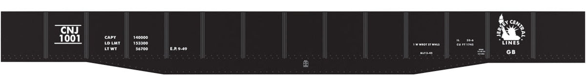 Railroad Decal Set -- Central Railroad of New Jersey 53' Steel Gondola
