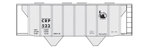 Railroad Decal Set -- Central Railroad of New Jersey (CRP) Covered Hopper (Early Gray Scheme)