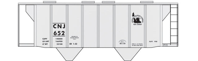 Railroad Decal Set -- Central Railroad of New Jersey Covered Hopper (Late Gray Scheme)