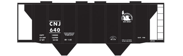 Railroad Decal Set -- Central Railroad of New Jersey Cement-Service Covered Hopper (Black Scheme)
