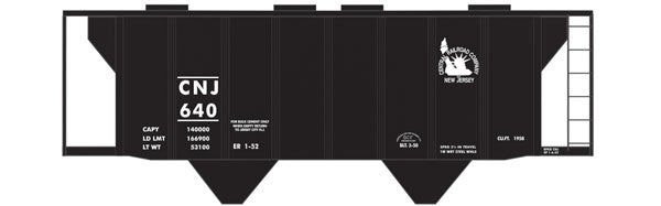 Railroad Decal Set -- Central Railroad of New Jersey Cement-Service Covered Hopper (Black Scheme)