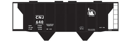 Railroad Decal Set -- Central Railroad of New Jersey Cement-Service Covered Hopper (Black Scheme)