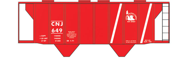 Railroad Decal Set -- Central Railroad of New Jersey Aragonite-Service Covered Hopper (Red Scheme)