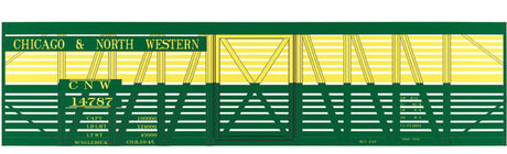 Railroad Decal Set -- Chicago & North Western USRA 40' Wood Stock Car (Green & Yellow Car)