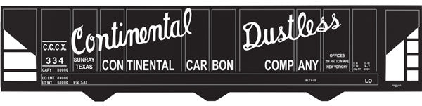 Railroad Decal Set -- Continental Carbon Co. Covered Hopper (Script Lettering)