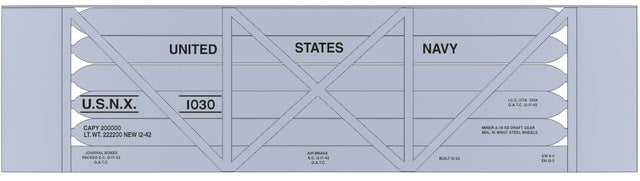 Railroad Decal Set -- U.S. Navy Helium Tank Car (Silver Car)