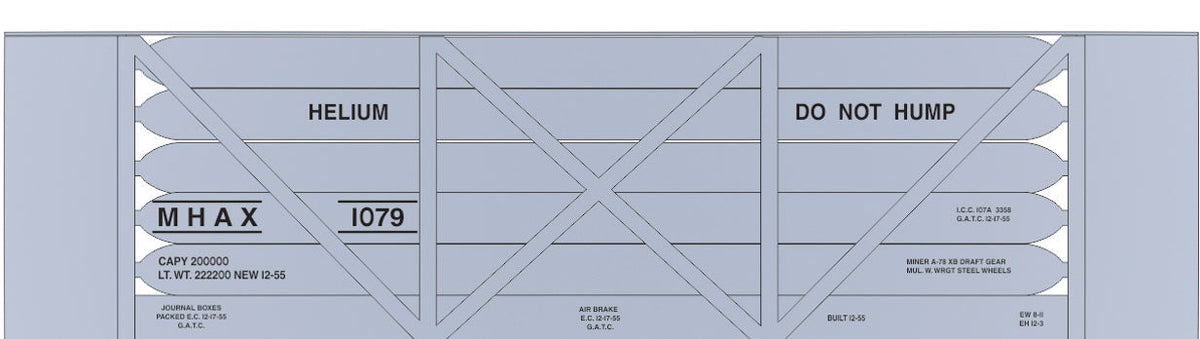 Railroad Decal Set -- U.S. Dept. of Interior Helium Tank Car (Silver Car)