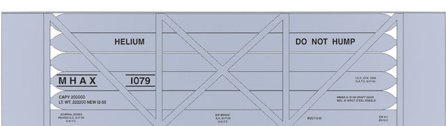 Railroad Decal Set -- U.S. Dept. of Interior Helium Tank Car (Silver Car)