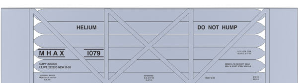 Railroad Decal Set -- U.S. Dept. of Interior Helium Tank Car (Silver Car)