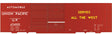 Railroad Decal Set -- Union Pacific 40' Steel Auto Boxcar (Serves the West, White & Yellow Letteri