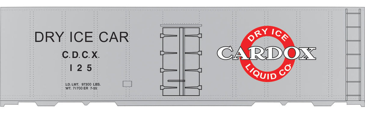 Railroad Decal Set -- Cardox CDCX Dry-Ice Reefer