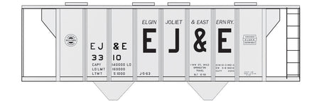 Railroad Decal Set -- Elgin, Joliet & Eastern 2-Bay Covered Hopper (Large EJ&E)