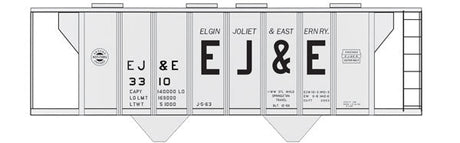 Railroad Decal Set -- Elgin, Joliet & Eastern 2-Bay Covered Hopper (Large EJ&E)