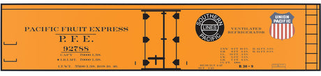 Railroad Decal Set -- Pacific Fruit Express R-30-9 Wood Reefer (Dual Color Logo)