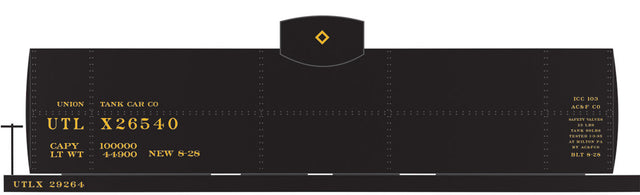 Railroad Decal Set -- Union Tank Line UTLX 10,000-Gallon Tank Car