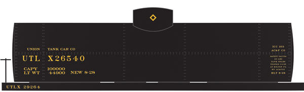 Railroad Decal Set -- Union Tank Line UTLX 10,000-Gallon Tank Car