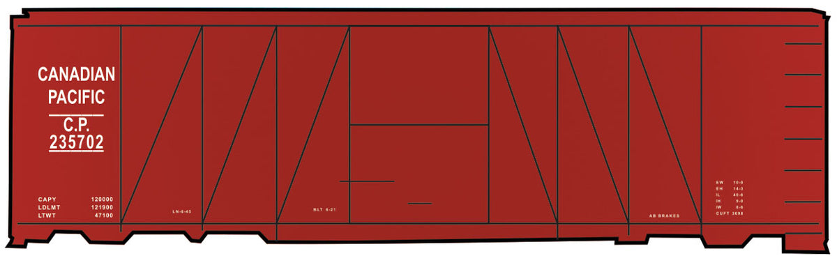 Railroad Decal Set -- Candian Pacific 40' USRA Clone Single-Sheathed Wood Boxcar