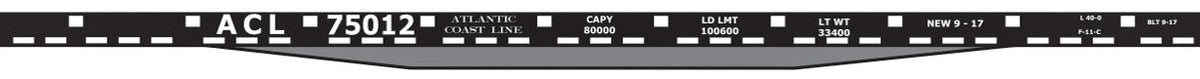 Railroad Decal Set -- Atlantic Coast Line 40' Flatcar (Early Scheme)