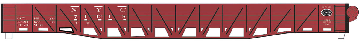 Railroad Decal Set -- New York Central 53' War Emergency Gondola (System Logo)