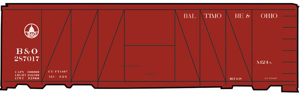 Railroad Decal Set -- Baltimore & Ohio Cement-Service USRA 40' Boxcar (Boxcar Red Car)