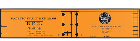 Railroad Decal Set -- Pacific Fruit Express R-40-4 40' Wood Reefer (Black SP Lines Logo)