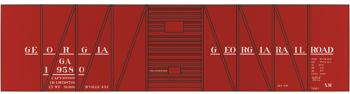 Railroad Decal Set -- Georgia Railroad USRA 40' Single-Sheathed Boxcar