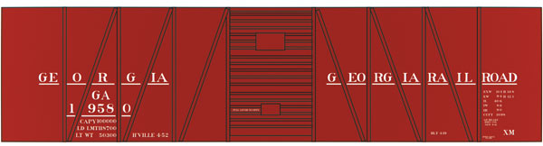Railroad Decal Set -- Georgia Railroad USRA 40' Single-Sheathed Boxcar