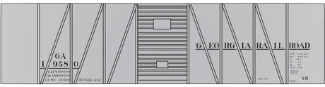 Railroad Decal Set -- Georgia Railroad USRA 40' Single-Sheathed Boxcar (Black Lettering)
