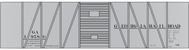 Railroad Decal Set -- Georgia Railroad USRA 40' Single-Sheathed Boxcar (Black Lettering)