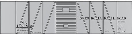 Railroad Decal Set -- Georgia Railroad USRA 40' Single-Sheathed Boxcar (Black Lettering)