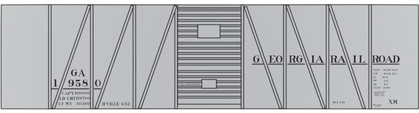 Railroad Decal Set -- Georgia Railroad USRA 40' Single-Sheathed Boxcar (Black Lettering)