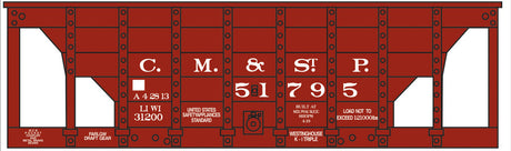 Railroad Decal Set -- Milwaukee Road 22' Wood Ore Car (CM&St.P)