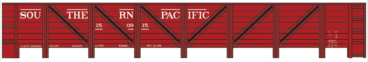 Railroad Decal Set -- Southern Pacific GS Wood Gondola (Line Above Roadname)