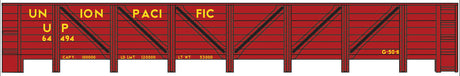 Railroad Decal Set -- Union Pacific GS Wood Gondola (Yellow Lettering)